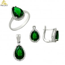 Gümüş zirkon taşlı set